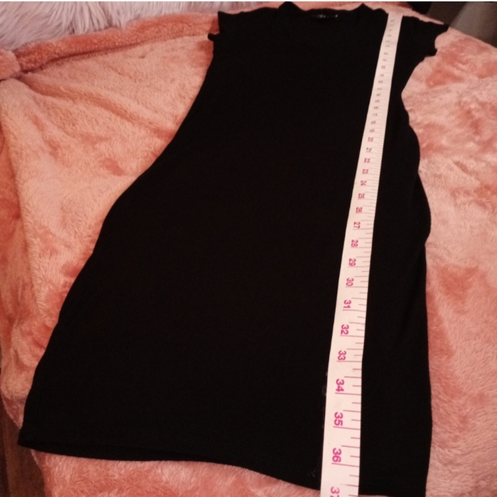 Fitted V-Neck Cap Sleeve Dress Black Sz. S/M Joe & Elle - Picture 5 of 9